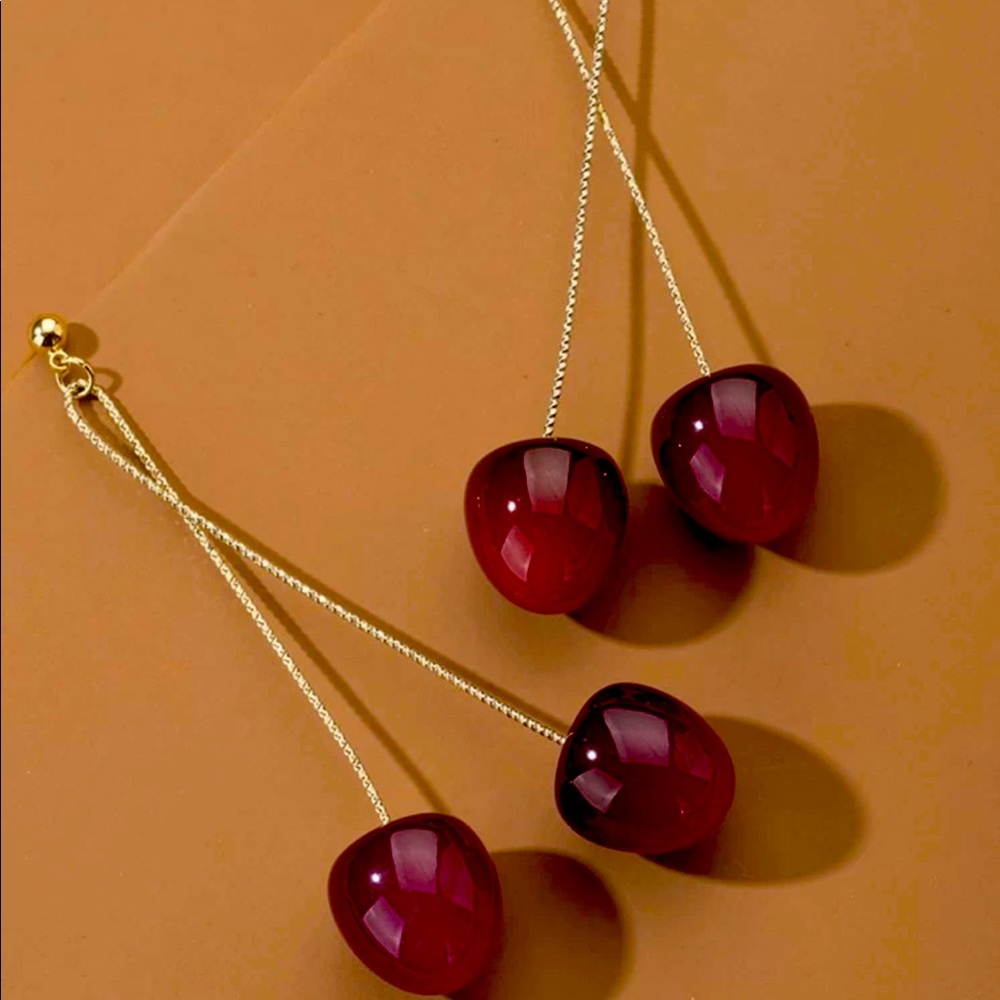 Cherry Design Drop Earrings
